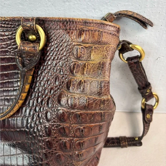 Brahmin Brown Crocodile LeatherShoulder Bag